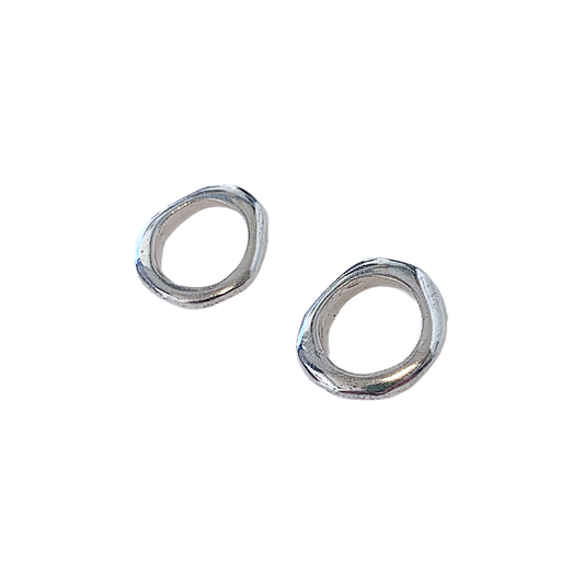 LAURA SCOTT STUDIO | ‘Organic Loop Studs’ | Sandcast 925 Sterling Silver