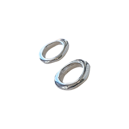 LAURA SCOTT STUDIO | ‘Organic Loop Studs’ | Sandcast 925 Sterling Silver
