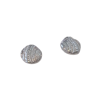 LAURA SCOTT STUDIO | ‘Sundial Impression Studs’ | Sandcast 925 Sterling Silver