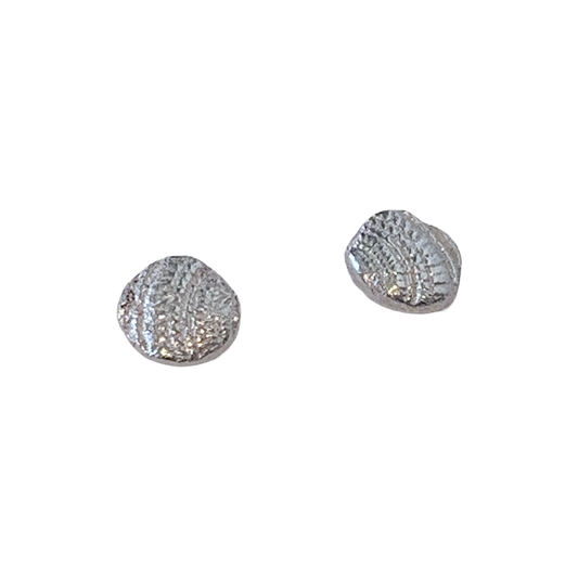 LAURA SCOTT STUDIO | ‘Sundial Impression Studs’ | Sandcast 925 Sterling Silver