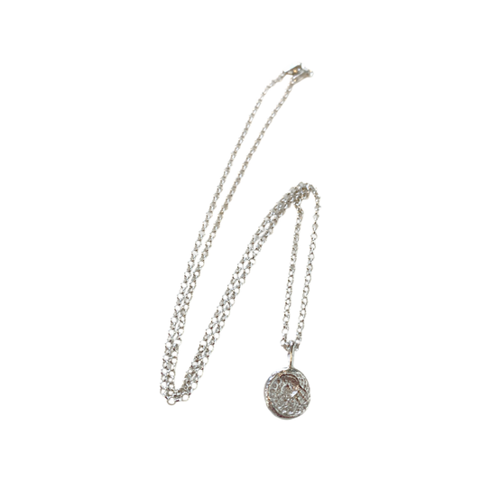 LAURA SCOTT STUDIO | ‘Mini Abalone Impression Pendant’ | Sandcast Pendant on Chain | 925 sterling silver