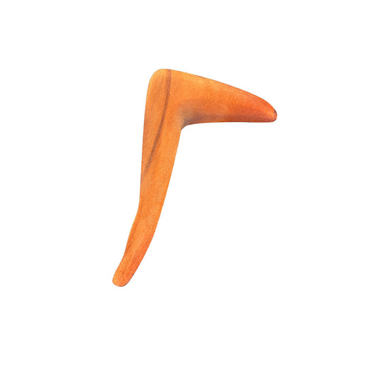 BULBURA CREATIONS | 'Carrying Strength, Providing for tomorrow' | Wangal (Miniature Hunting Boomerang) | 2026 | Carved Red Gum (Cairns) |156 x 90 x 10 mm