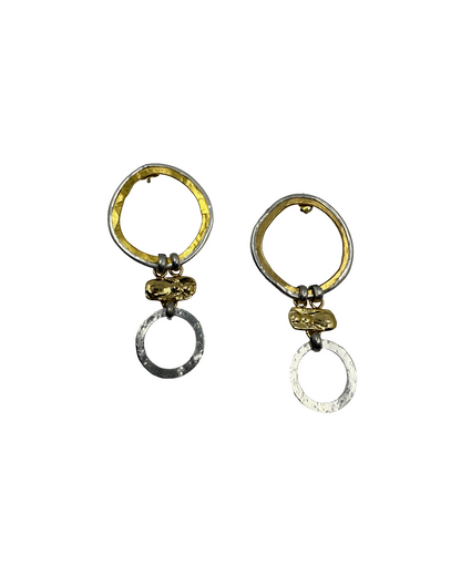 ARTIZ | 'Spring Collection 25 (1)' Earrings  | Silver and Bronze / gold plated bronze