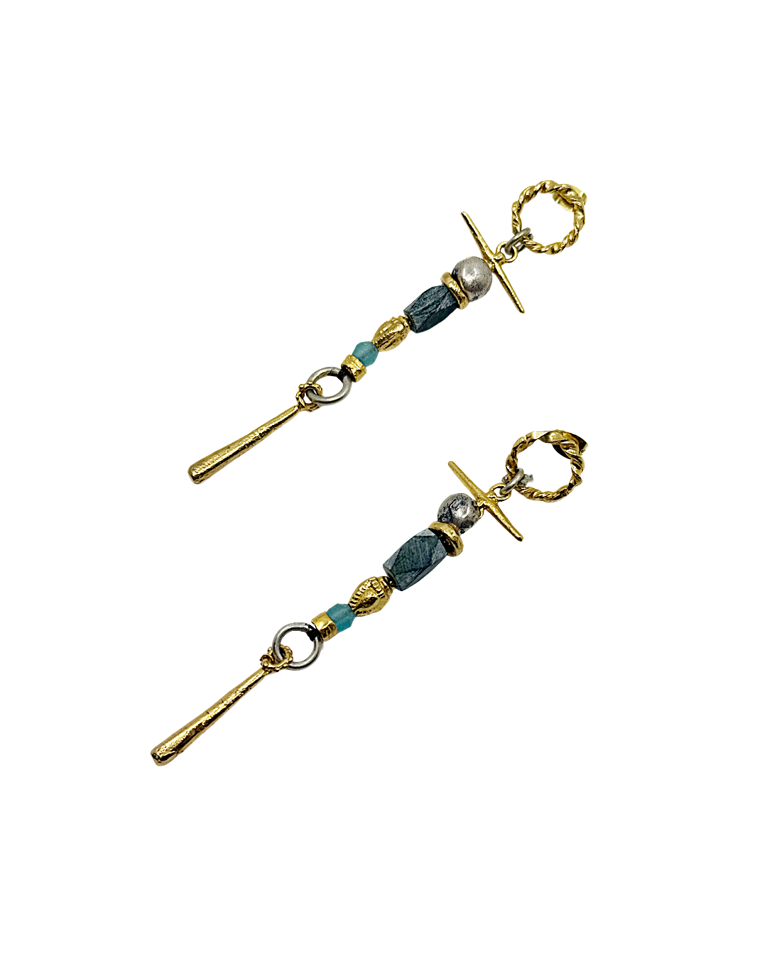 ARTIZ | 'Spring Collection 25 (14)' Earrings | Bronze / turquoise / jade