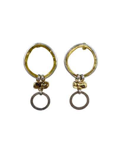 ARTIZ | 'Spring Collection 25 (1)' Earrings  | Silver and Bronze / gold plated bronze