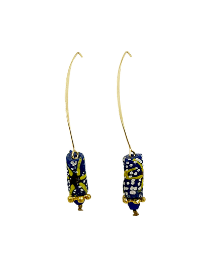ARTIZ | 'Spring Collection 25 (3)' Earrings  | Gold plated bronze hook / African glass