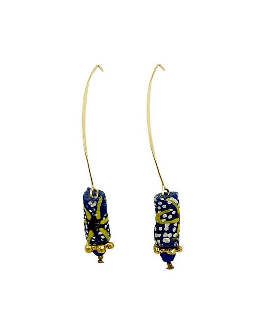 ARTIZ | 'Spring Collection 25 (3)' Earrings  | Gold plated bronze hook / African glass