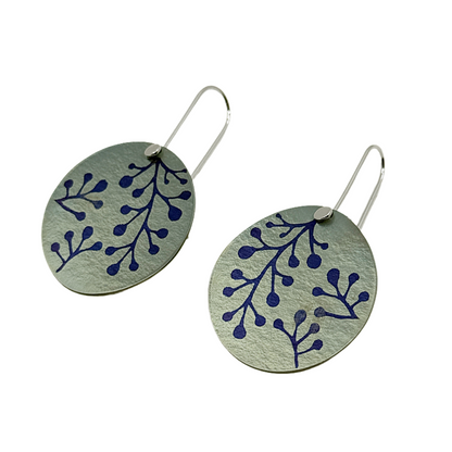 FAR NORTH STUDIO | ‘Hope Earrings’ | Ice/steel + blue/dark blue | Titanium / Sterling silver