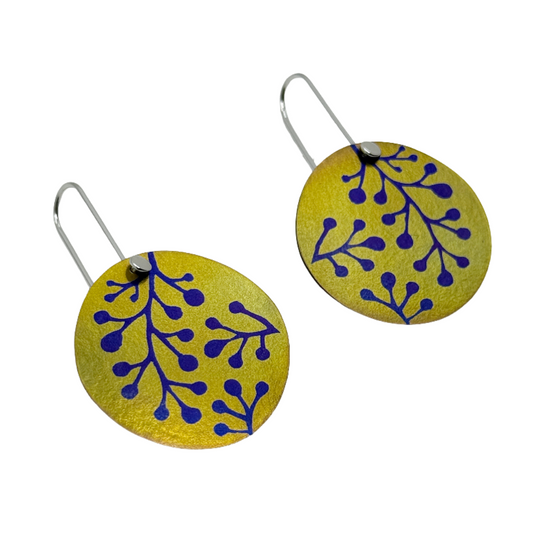 FAR NORTH STUDIO | ‘Hope earrings’ | Gold & Purple | Titanium / Sterling silver