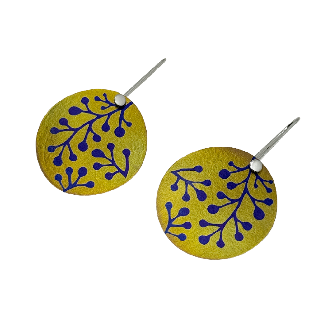 FAR NORTH STUDIO | ‘Hope earrings’ | Gold & Purple | Titanium / Sterling silver