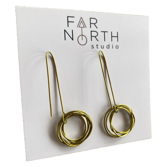 FAR NORTH STUDIO | ‘Orbit earrings (small) – Gold’ | Titanium