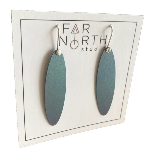 FAR NORTH STUDIO | ‘Waterfall Earrings’ | Pale Blue Supernova | Titanium & sterling silver