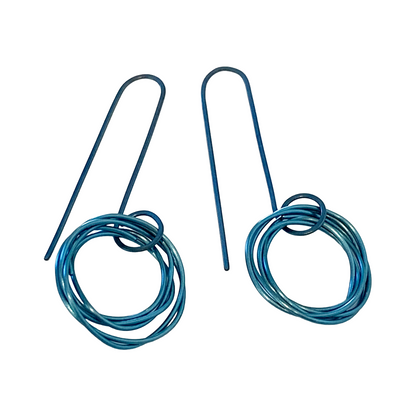 FAR NORTH STUDIO | ‘Orbit Earrings’ | Pale Blue| Small | Titanium
