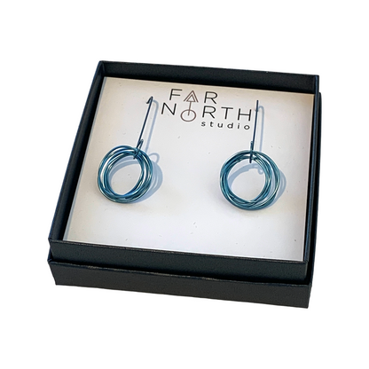 FAR NORTH STUDIO | ‘Orbit Earrings’ | Pale Blue| Small | Titanium