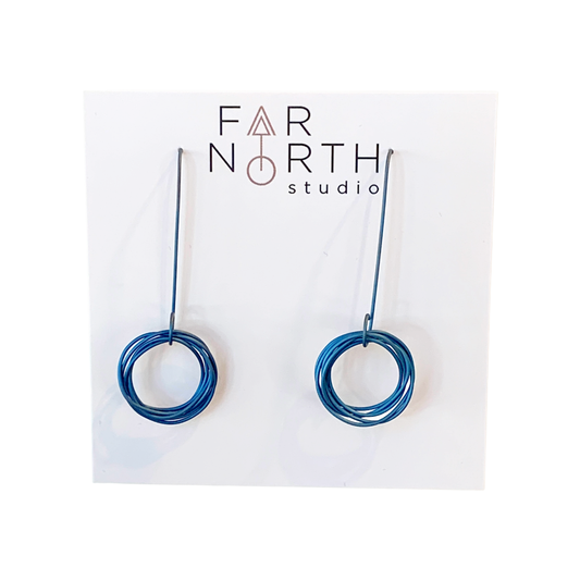 FAR NORTH STUDIO | ‘Orbit Earrings’ | Blue| Small | Titanium