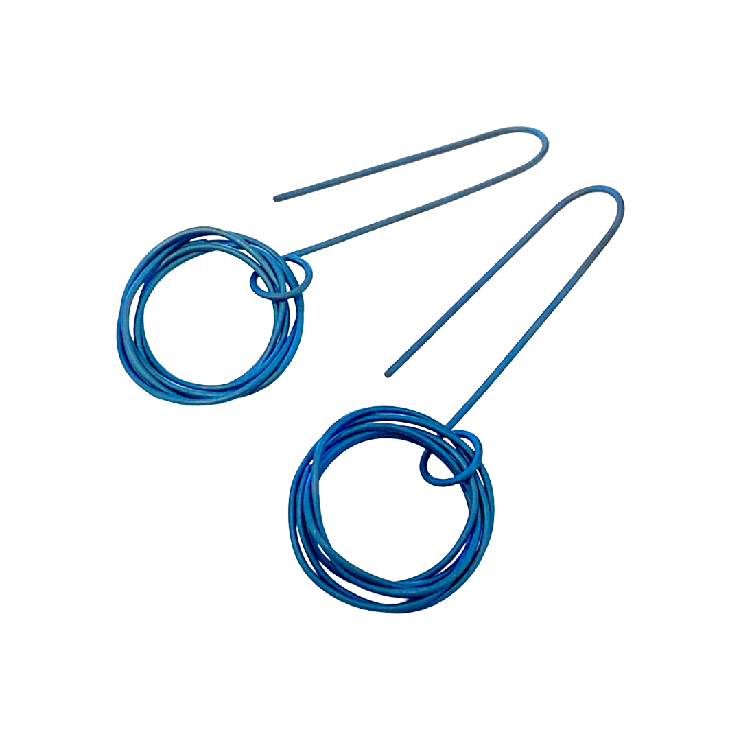 FAR NORTH STUDIO | ‘Orbit Earrings’ | Blue| Small | Titanium
