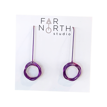 FAR NORTH STUDIO | ‘Orbit Earrings’ | Purple | Small | Titanium