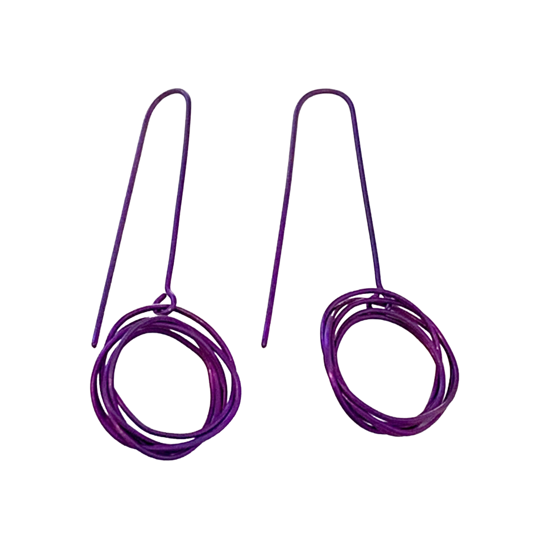 FAR NORTH STUDIO | ‘Orbit Earrings’ | Purple | Small | Titanium