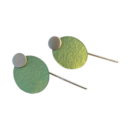 FAR NORTH STUDIO | ‘Happy Earrings’ | Green | Sterling Silver / Titanium