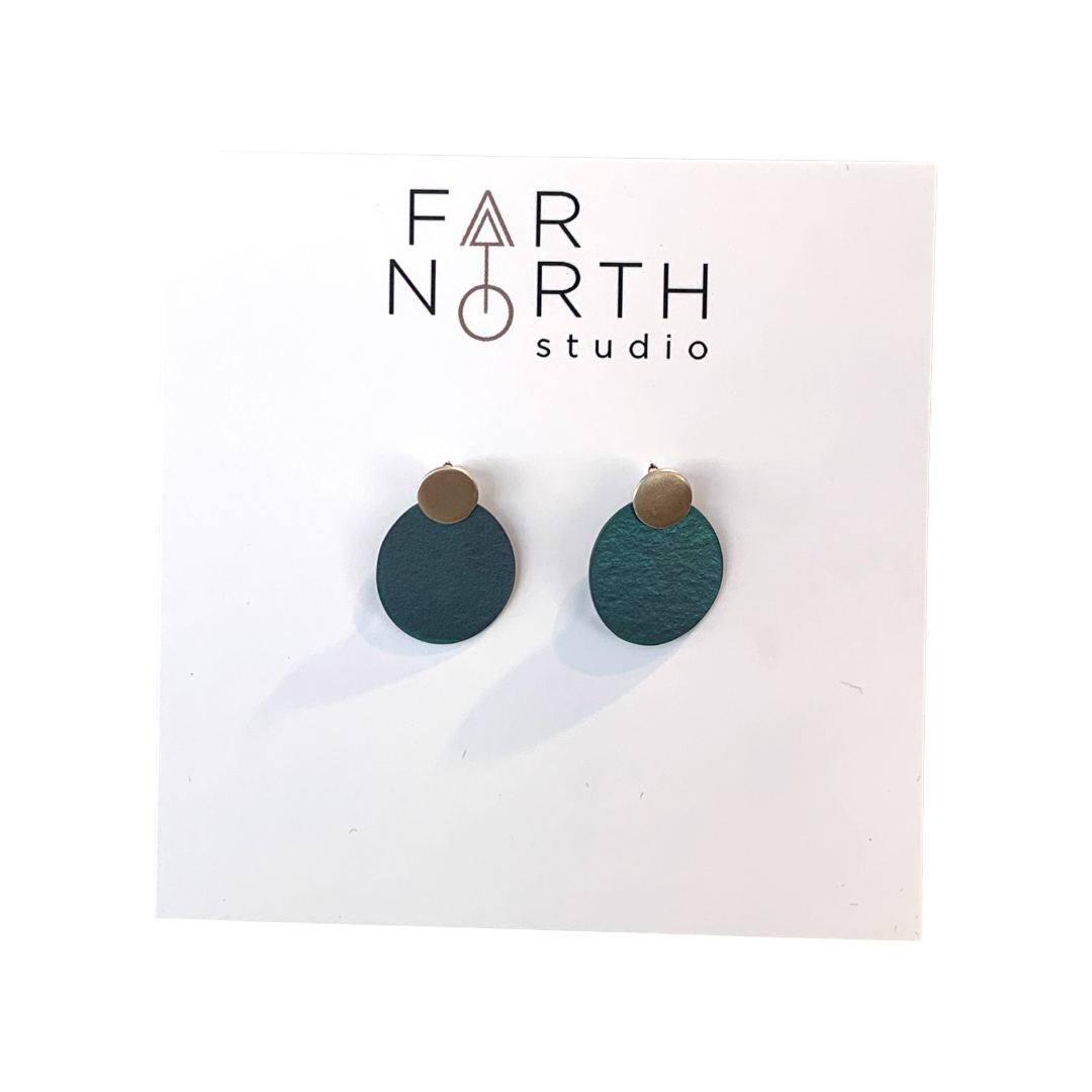FAR NORTH STUDIO | ‘Happy Earrings’ | Aqua Green | Sterling Silver / Titanium