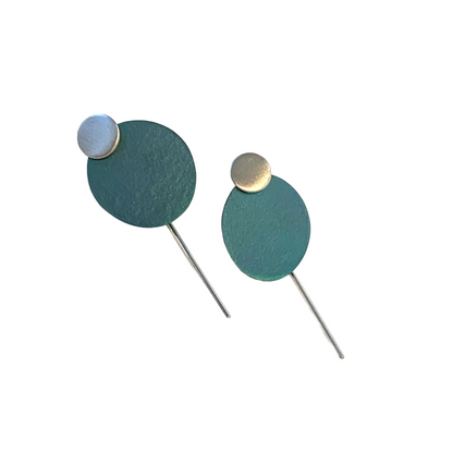 FAR NORTH STUDIO | ‘Happy Earrings’ | Aqua Green | Sterling Silver / Titanium