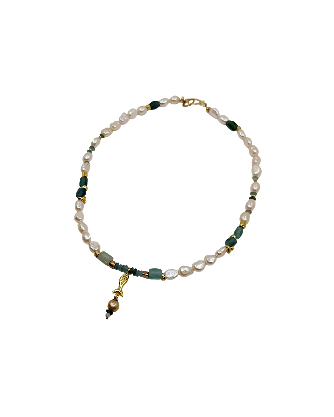 ARTIZ | 'Spring Necklace Collection’ (1) | Pearl / antique glass / bronze