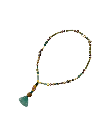 ARTIZ | 'Spring Necklace Collection’ (2) | Pearl / antique glass / jade / African glass