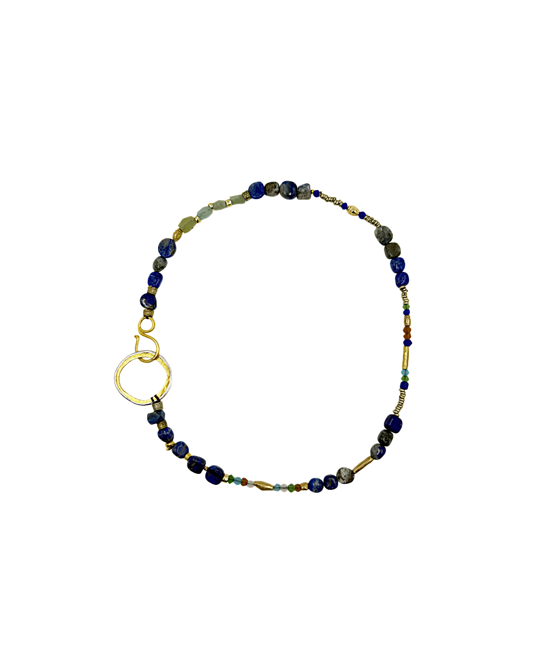 ARTIZ | 'Spring Necklace Collection’ (3) | Lapis lazuli / antique glass / bronze
