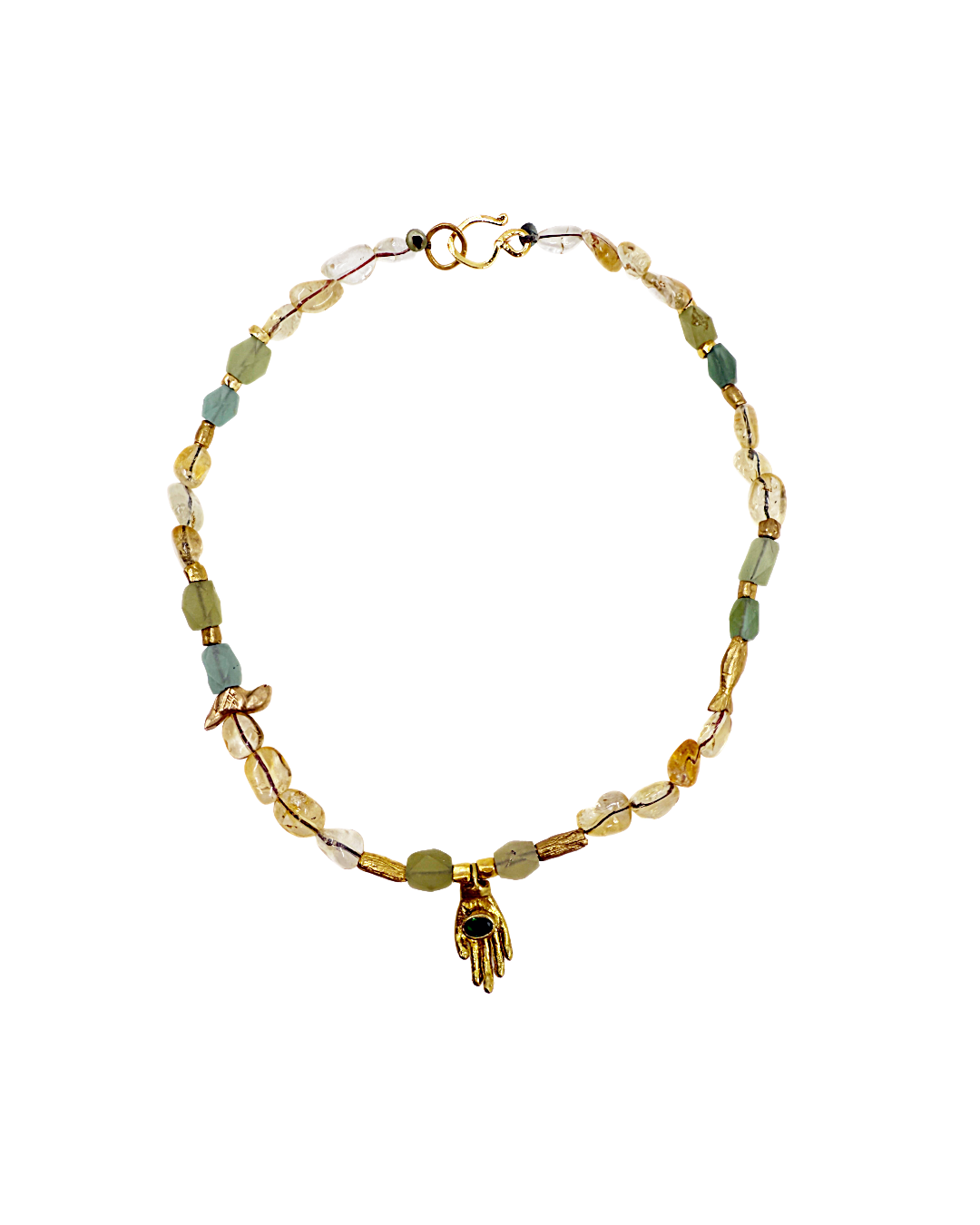 ARTIZ | 'Spring Necklace Collection’ (4) | Citrine / antique glass / bronze