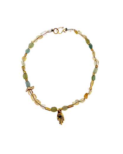 ARTIZ | 'Spring Necklace Collection’ (4) | Citrine / antique glass / bronze