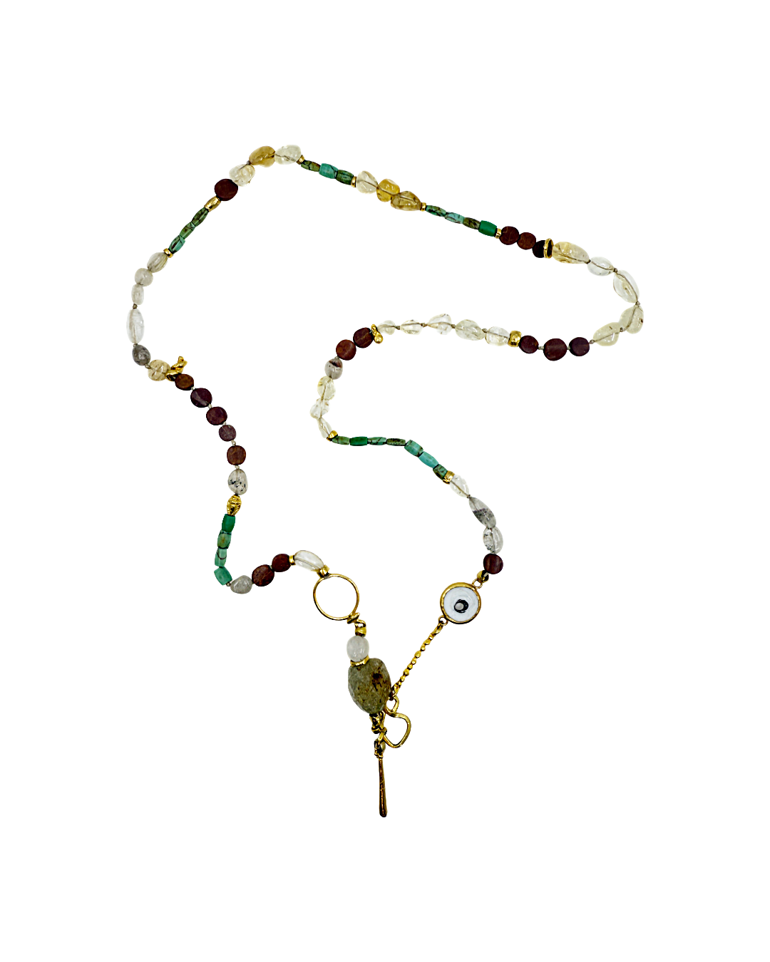 ARTIZ | 'Spring Necklace Collection’ (8) | Turquoise / brown jade / quartz / Citrine