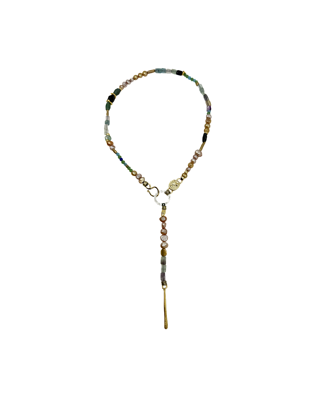 ARTIZ | 'Spring Necklace Collection’ (9) | Antique Roman glass / silver / fluorite / freshwater pearls / bronze