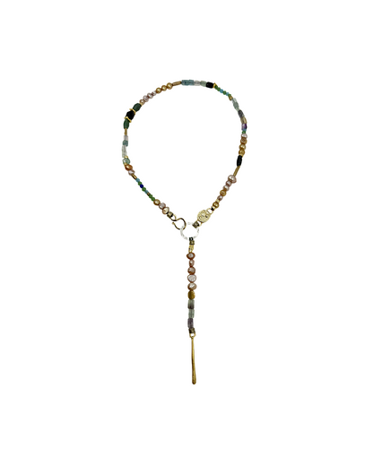 ARTIZ | 'Spring Necklace Collection’ (9) | Antique Roman glass / silver / fluorite / freshwater pearls / bronze