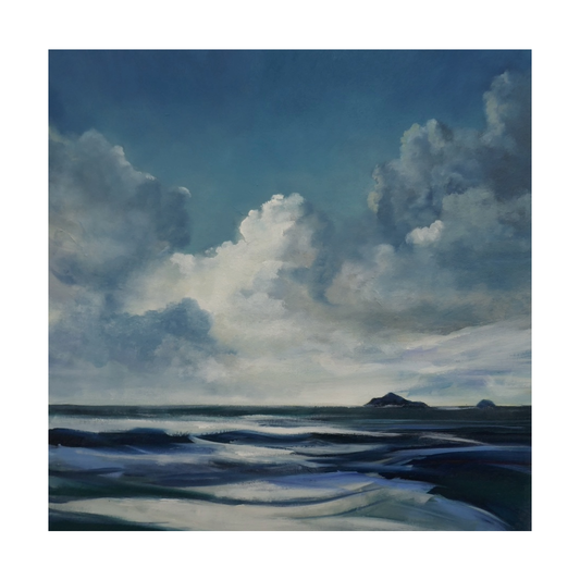 LOU DERRY | ‘Breezy Blue II’ | 2025 | oil on canvas | 50 x 50 x 3.5 cm