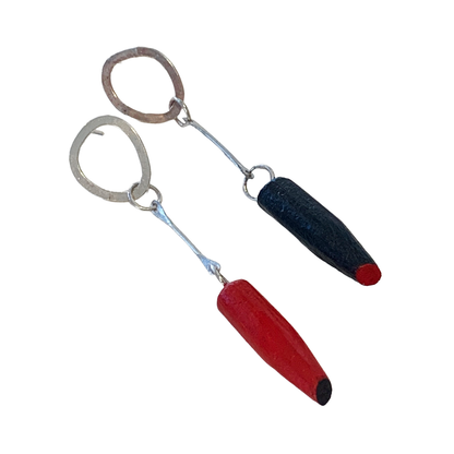 LOIS HAYES | ‘Black + Red Points’ Earrings | Hand painted wood / sterling silver