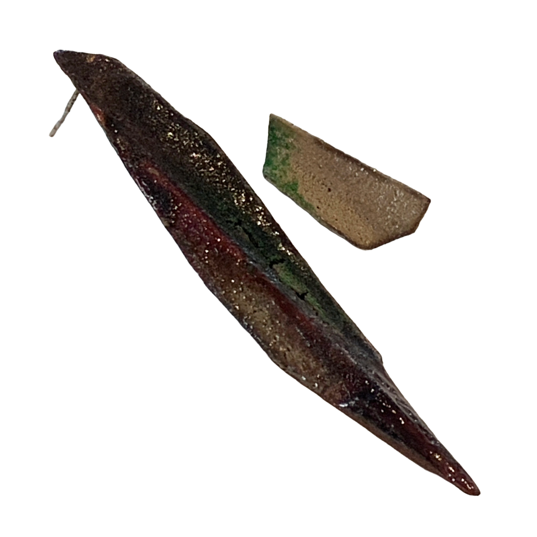 LOIS HAYES | ‘Bark’ Stud Earrings | Enamel on copper / oxidised silver