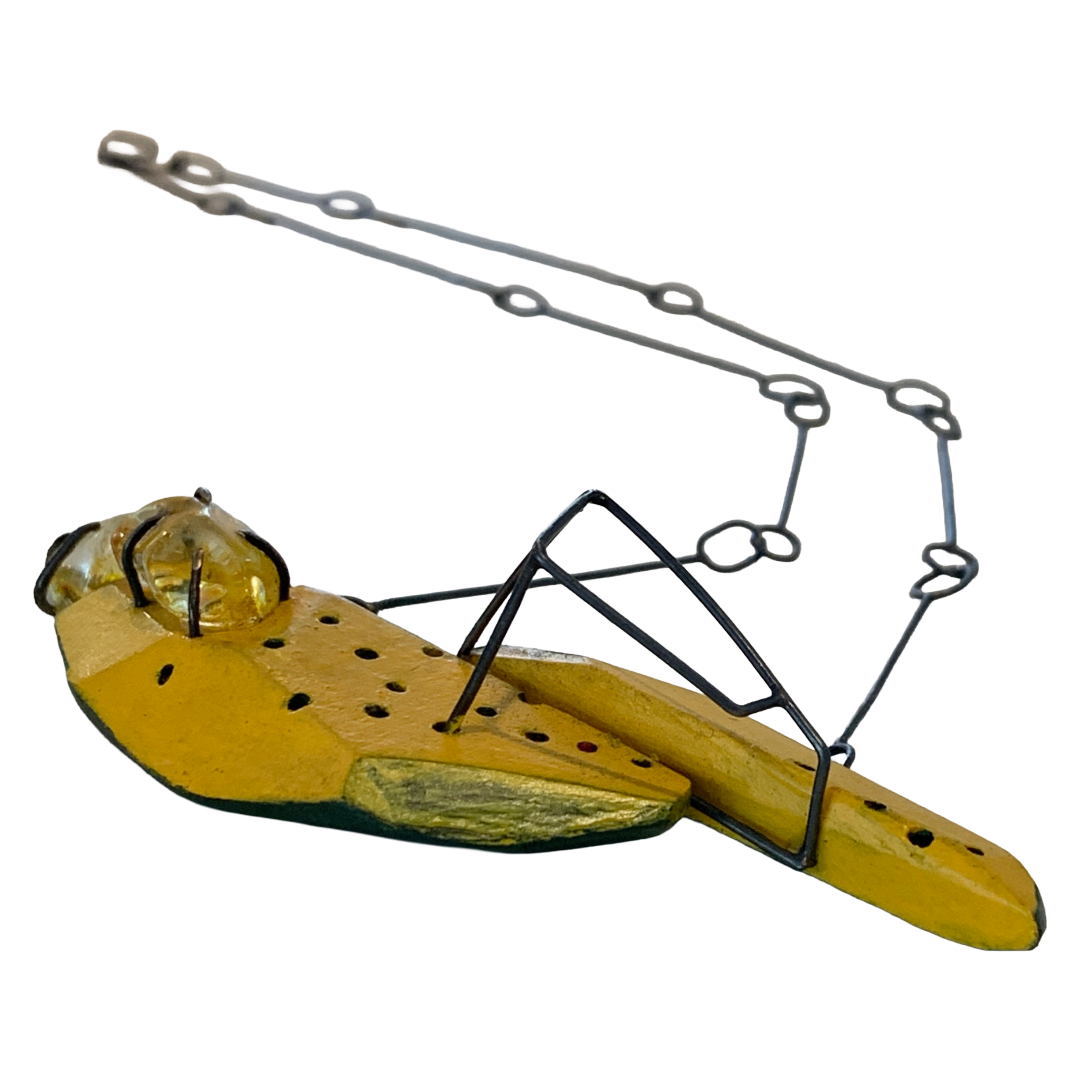 LOIS HAYES | ‘Geometric Neckpiece’ – Yellow / Green | hand painted wood | oxidized sterling silver / raw citrine