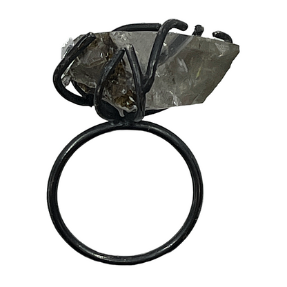 LOIS HAYES DESIGNS | ‘Stone Ring: Quartz' | Oxidized sterling silver