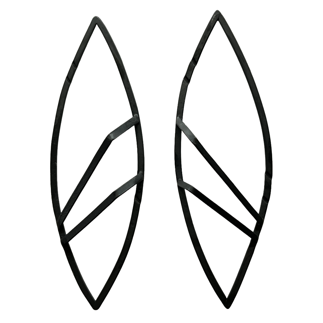 LOIS HAYES DESIGNS | ‘Linear Form Earrings’ | Oxidized sterling silver