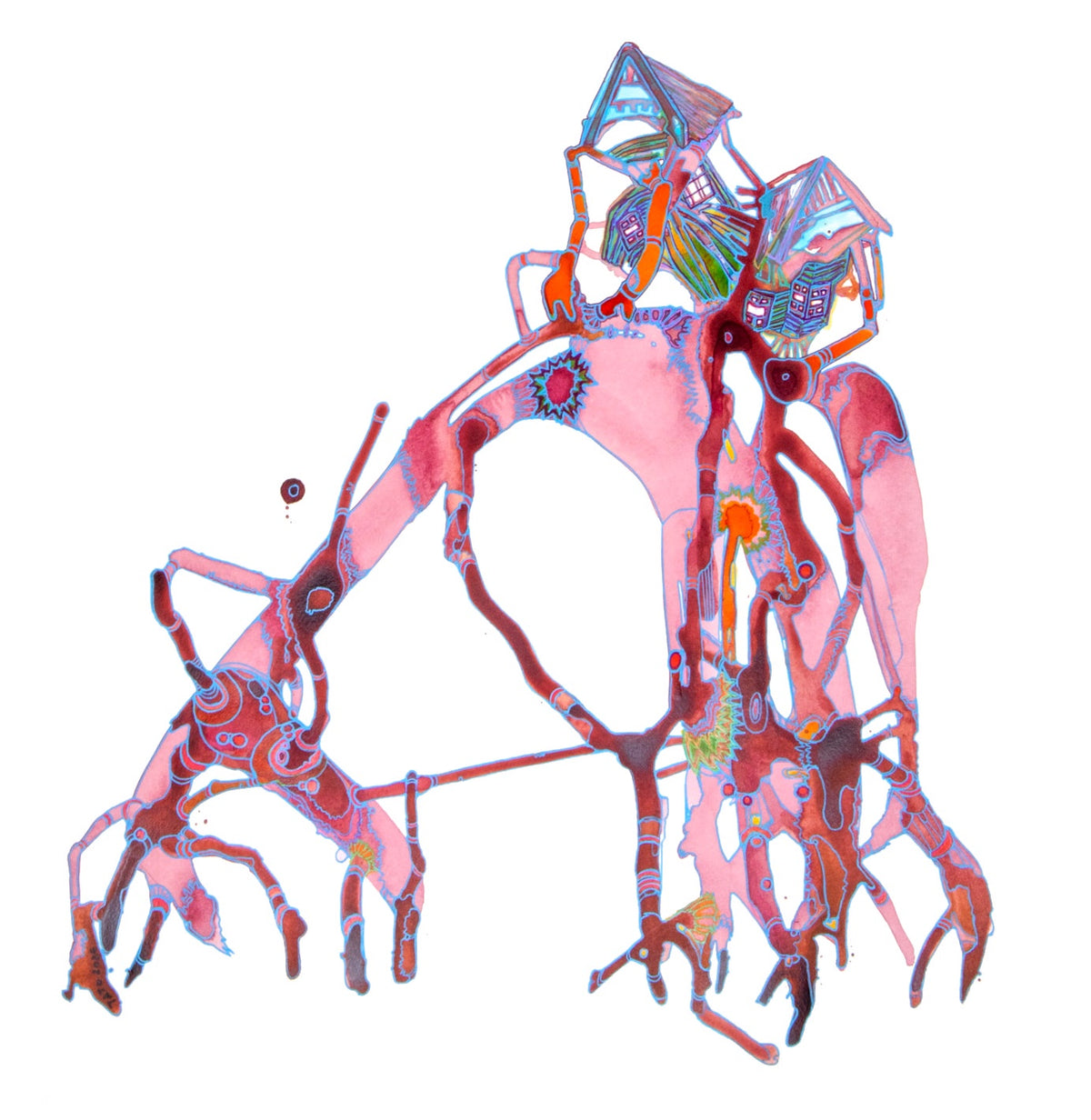 TANIA TOCAR | 'Living Arrangement Series No. 5 - Soldier’ | 2026 | Ink and pen on watercolour paper | H 760 x W 560 mm