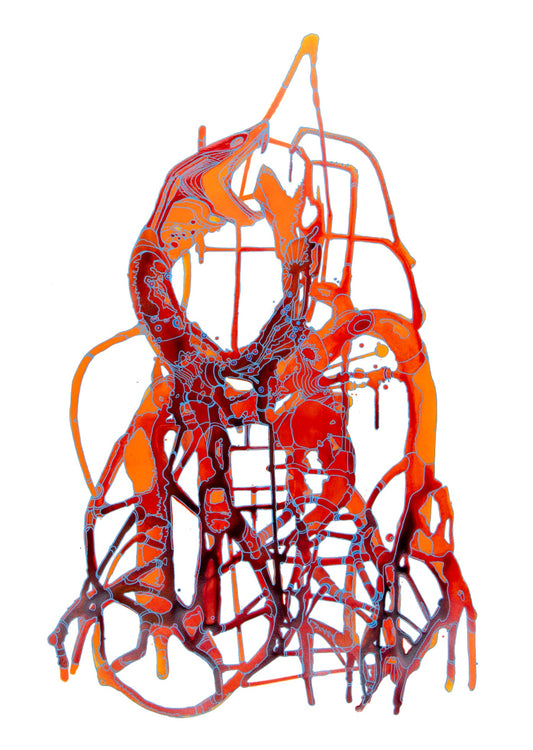 TANIA TOCAR | 'Living Arrangement Series No. 8 - Ouroboros’ | 2026 | Ink and pen on watercolour paper | H 760 x W 560 mm