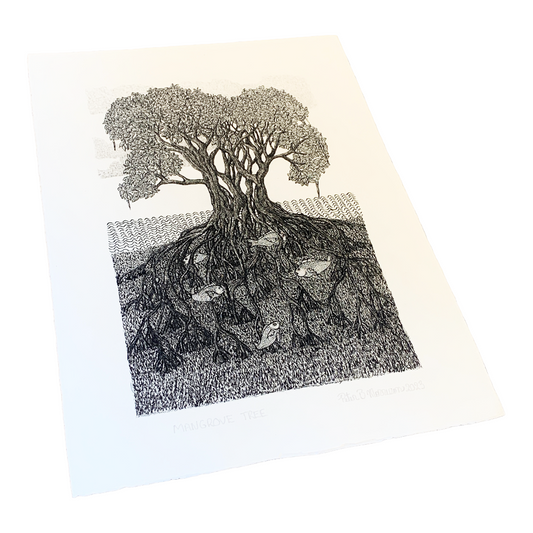PETER B MORRISON | ‘Mangrove Tree’ | Pen + Ink drawing