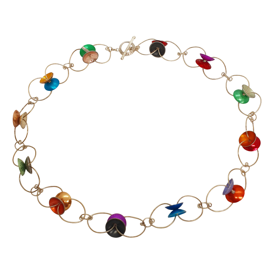 ALISON McDONALD | ‘Aliware Margie Necklace’ | Sterling silver & reclaimed anodised aluminium saucepan lids