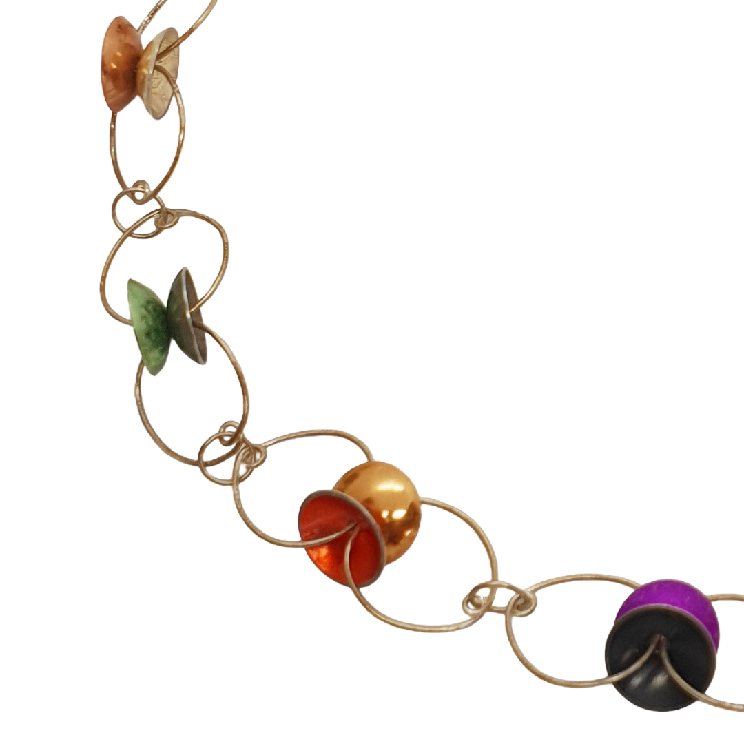 ALISON McDONALD | ‘Aliware Margie Necklace’ | Sterling silver & reclaimed anodised aluminium saucepan lids