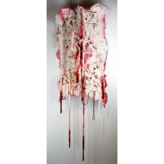 MARIANA VERDAASDONK | '(En)trails 1' | 2025 | Wood / fibre / cotton / ink | H920 x W420 mm