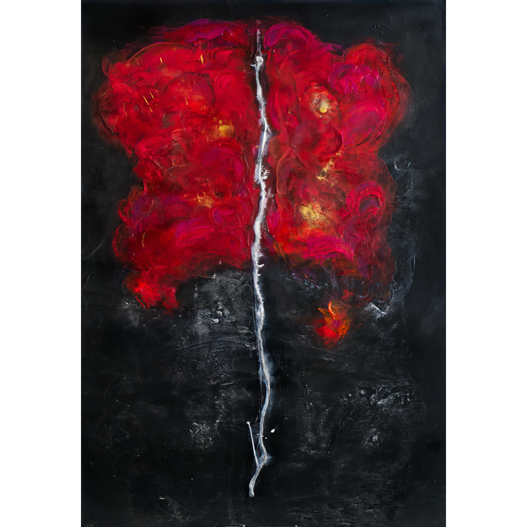 MARIANA VERDAASDONK | 'Tempest' | 2025 | Ink / acrylic / pigment on paper | H 841 x W 594 mm | framed