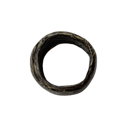 MALKI STUDIO | | ‘Basalt ring 4’ | Handmade high fired black & white clay