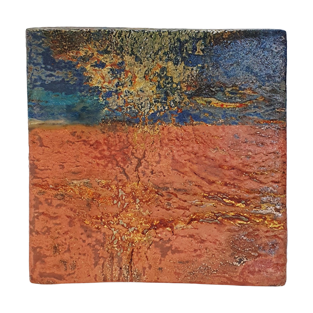 MALKI STUDIO | 'Captured Light 1' | Ceramic wall art on board | Multiple glaze firings