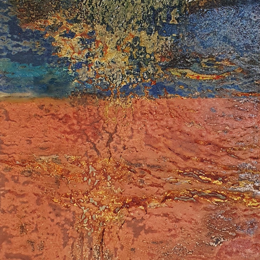 MALKI STUDIO | 'Captured Light 1' | Ceramic wall art on board | Multiple glaze firings