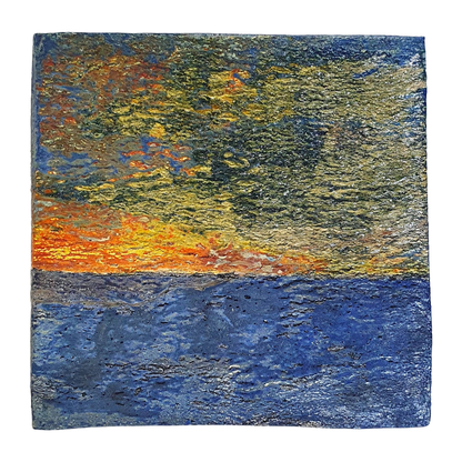 MALKI STUDIO | 'Captured Light 2' | Ceramic wall art on board | Multiple glaze firings